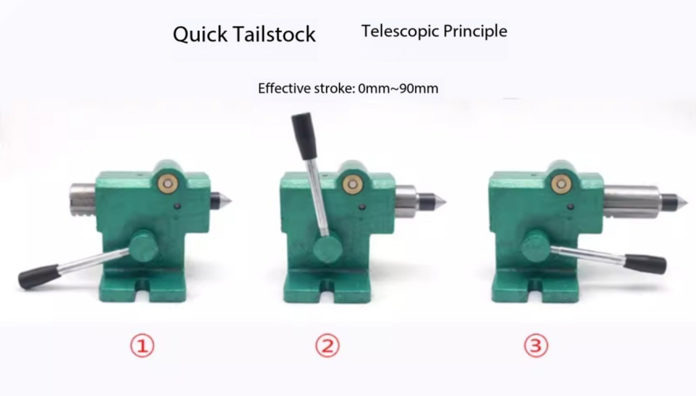 Lathe Tailstock Assembly Woodworking Simple and Fast Retractable Beads Machine