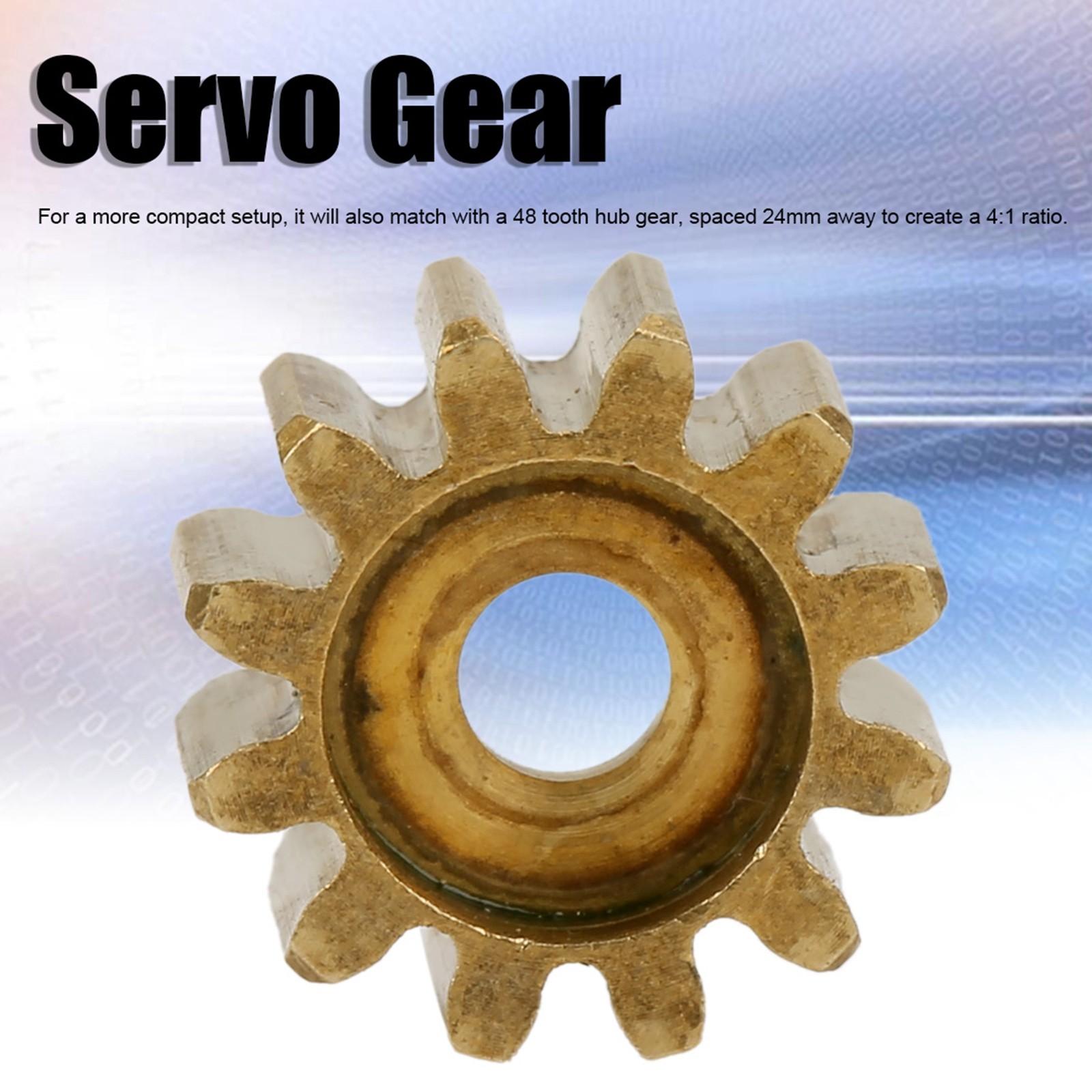 4305‑0025‑0012 Servo Gear 12 Tooth Brass Gear 25 Tooth Spline MOD 0.8 Gear
