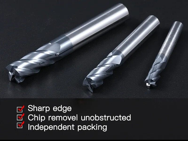 Flutes Carbide End Mill Alloy Tungsten Steel Cutting Milling CNC Machine HRC50