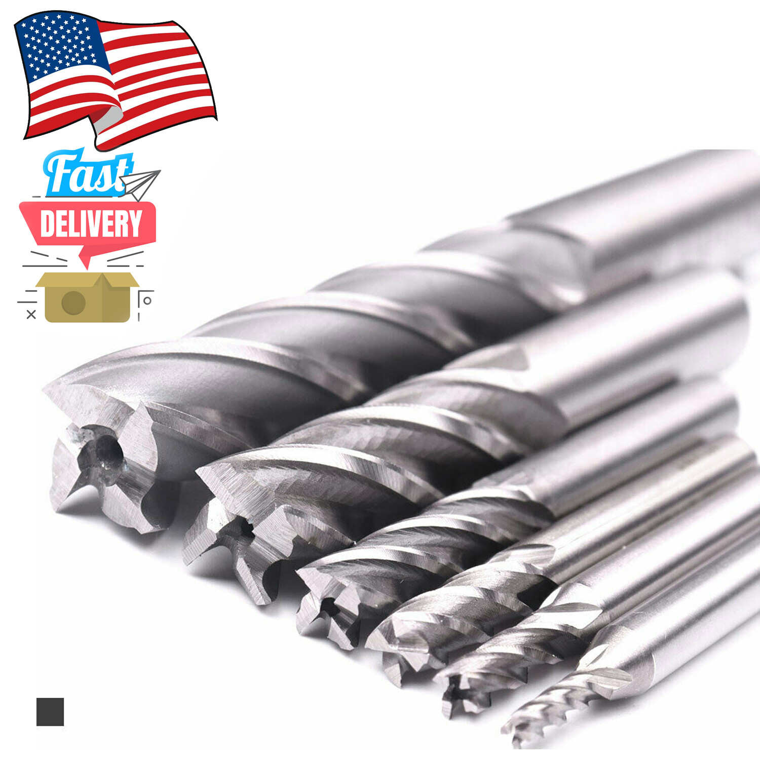 US 4/5/8/10pcs 1/4″Shank 1/8″ 3/16″ 1/4″End Mill Cutter CNC Router Bits 4 Flute