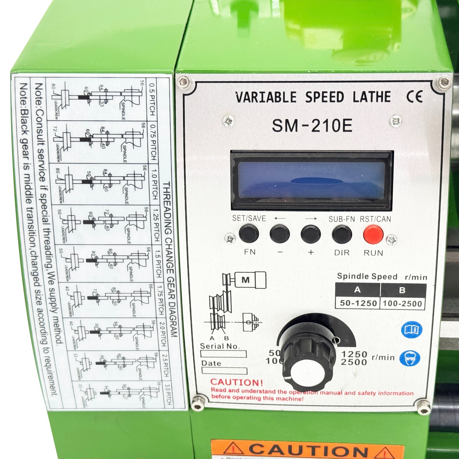 8”*16” Precision Instrument Metal Lathe Bench with Digital Grating Scale 110V