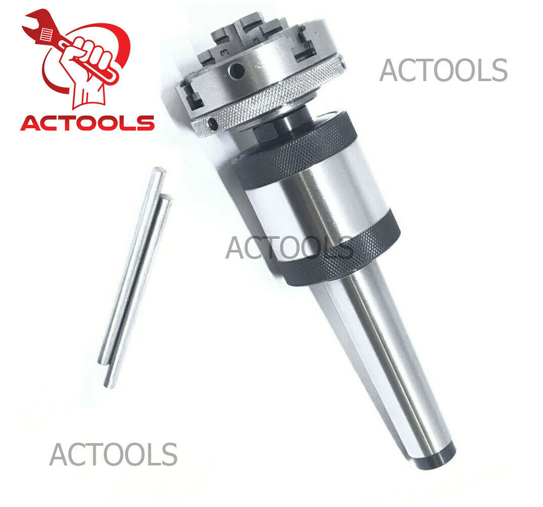 MT2 Revolving Center 2MT with 4 Jaw Self Centering 2-1/2″ 65mm Mini Lathe Chuck