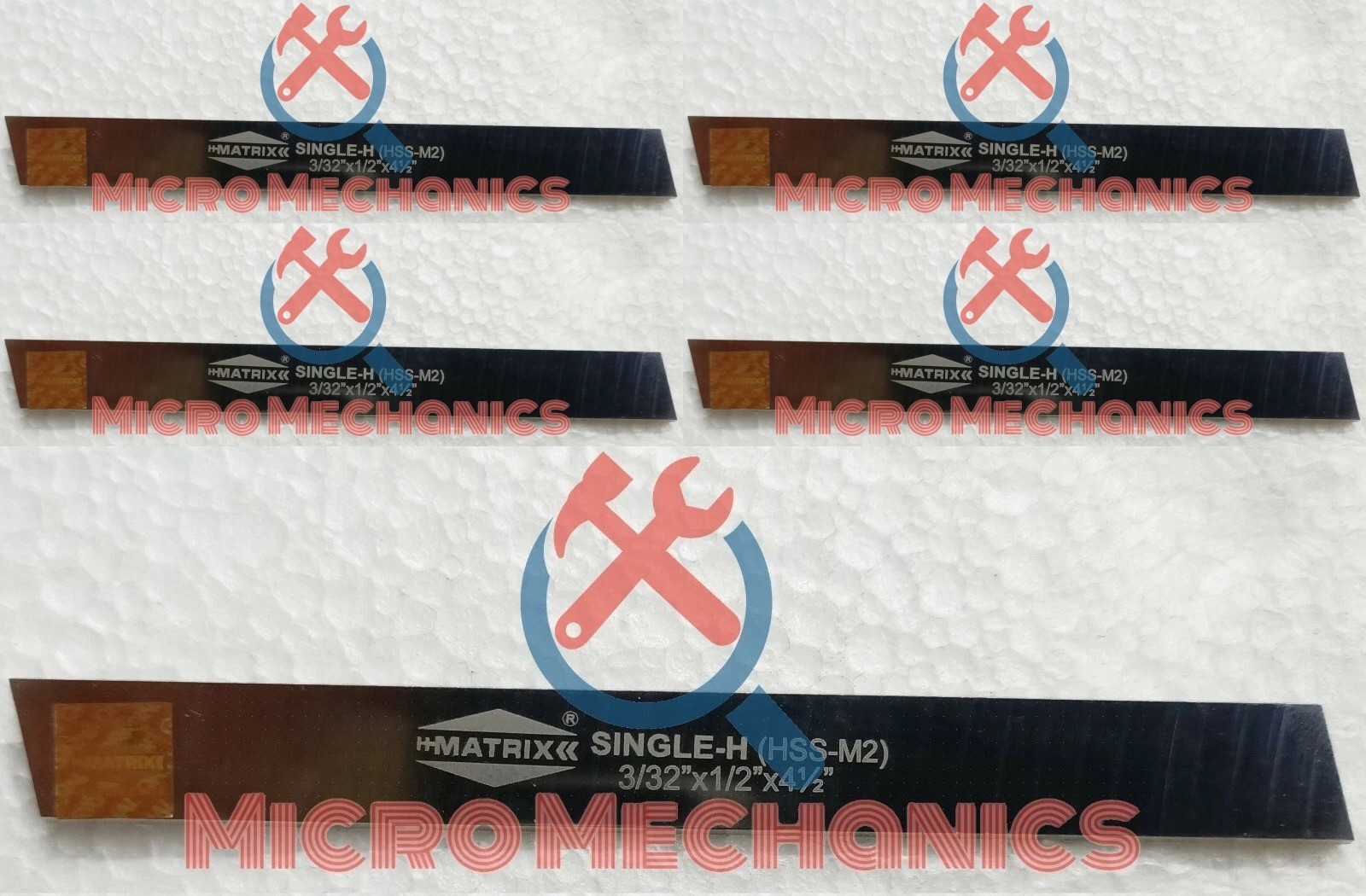 5x Cut Off Blade 3/32″ x 1/2″ x 4-1/2″ M2 Grade HSS Hardened Ground Parting Tool