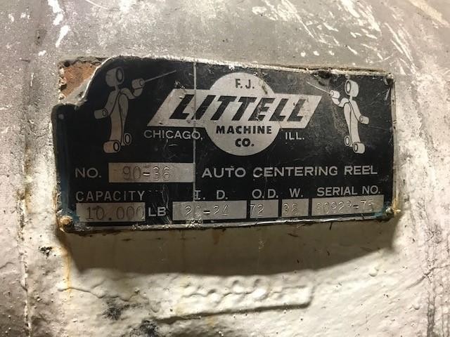 10,000 lbs x 36″ Littell Coil Reel and Powered Straightener