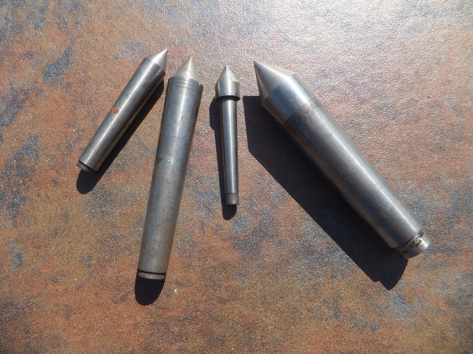 Lot of 4 Used Lathe Tailstock Dead Center Centers – 40714 F3, 2T-1507 BS