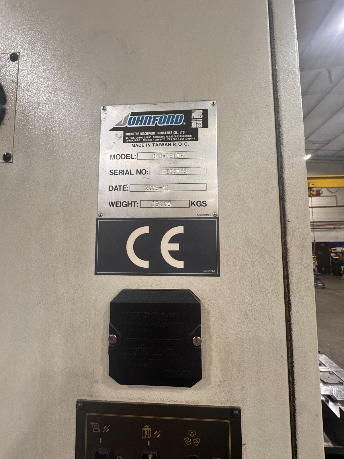 JOHNFORD DMC-1500H SUPER VERTICAL CNC MACHINING CENTER FANUC 18IMB