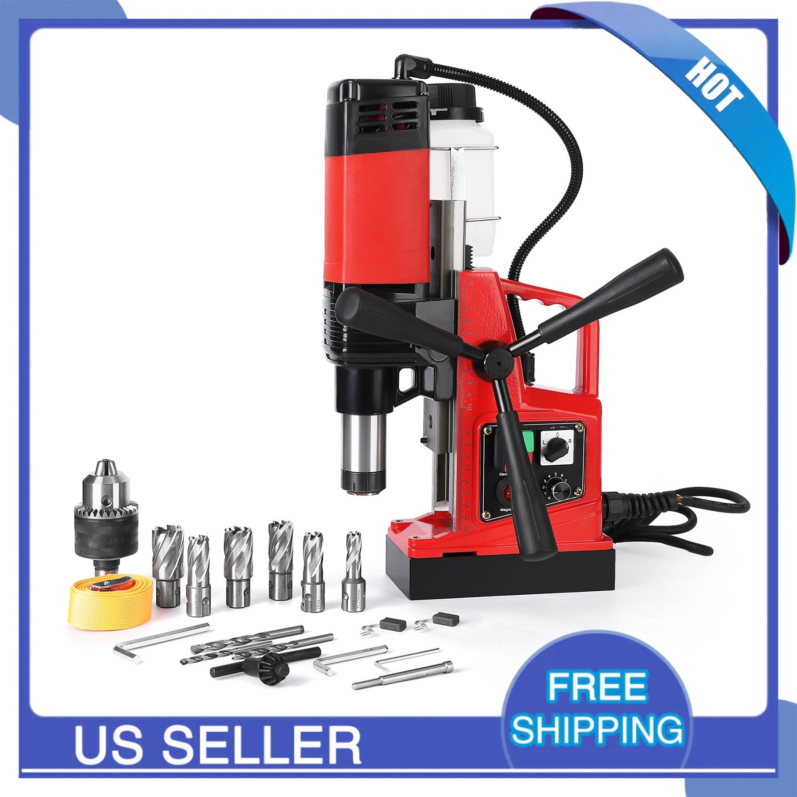 Industrial Magnetic Drill Press Aluminum Copper Magnetic Drill Plug 1400W 810RPM