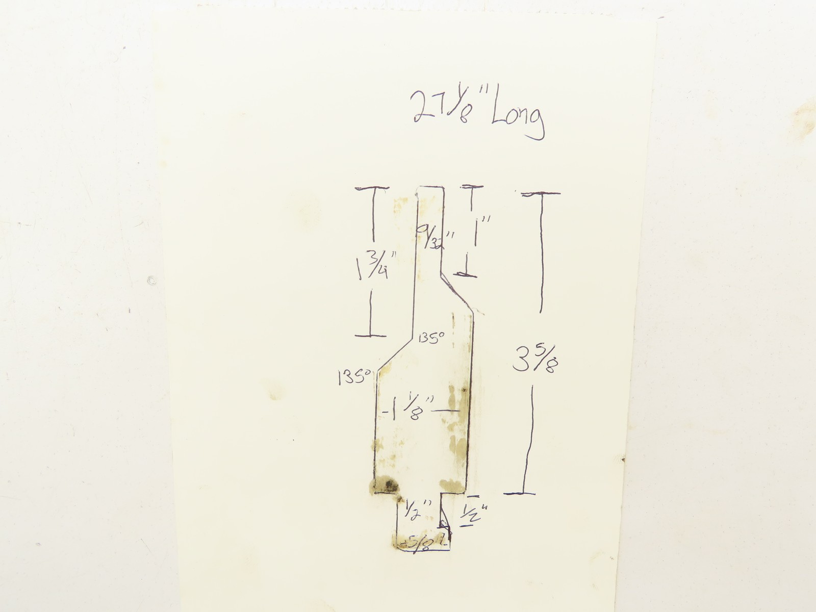 Press Brake Punch Die 27-1/8″ Long 9/32″ Square 1/2″ Safety Tang 3-5/8″ H