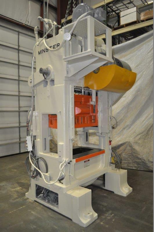 100 TON MINSTER SSDC PRESS 5″ STROKE 18″ SHUT HEIGHT 4″ ADJUSTMENT 50-100 SPM 36