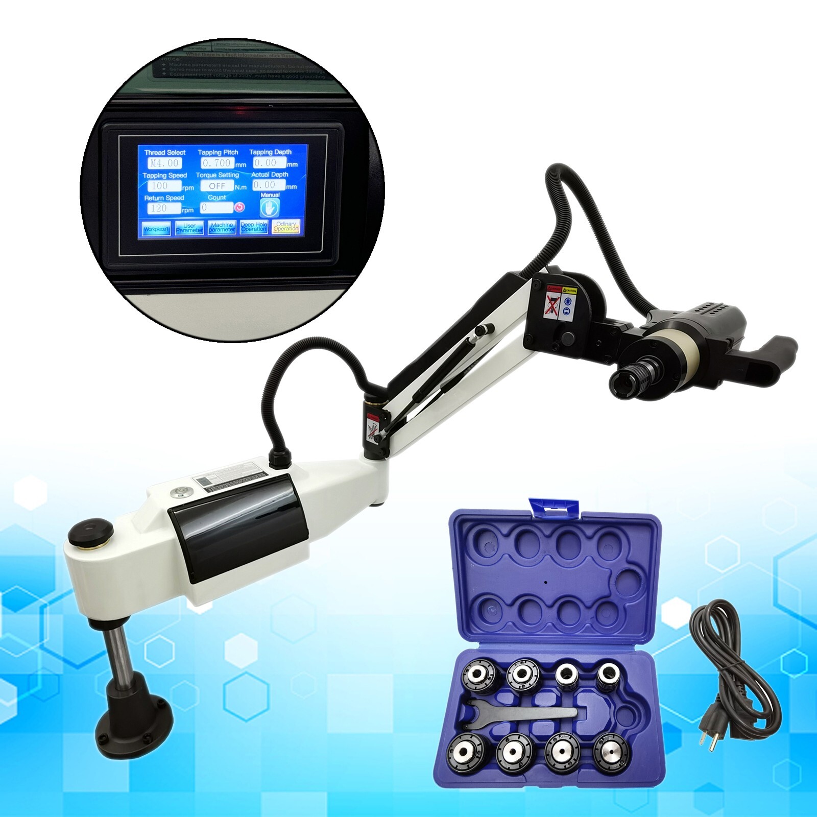 360° Rotating Tapping Machine 1200W M3-M20 220V 500RPM Auto/Manual Mode