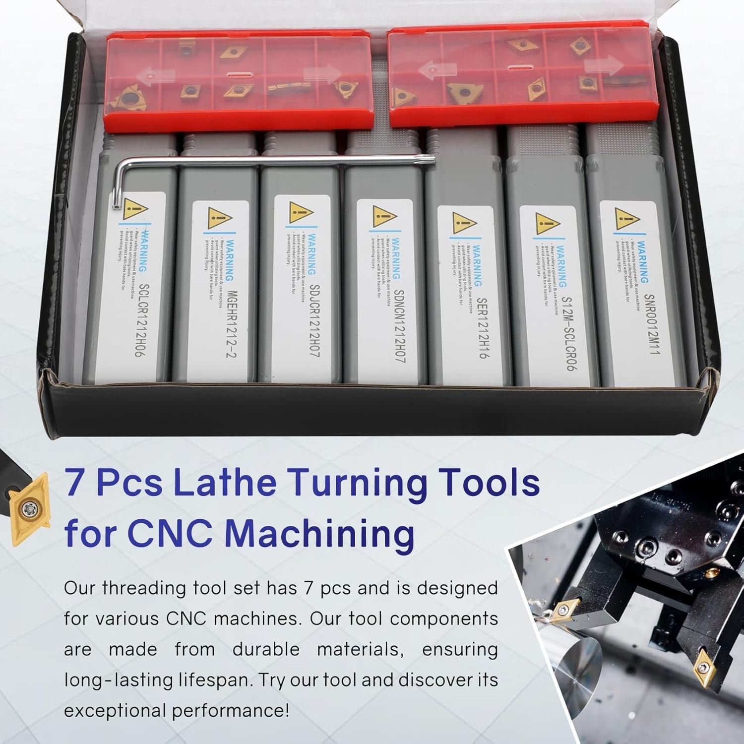 Ultimate 21-Piece Machining Tool Set – 1/2” Lathe Holders & Carbide Inserts