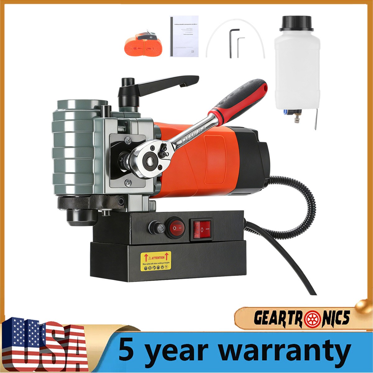 Magnetic Drill Press 1300W Low Profile Mag Drill Light Weight US 1300W GEARZAAR