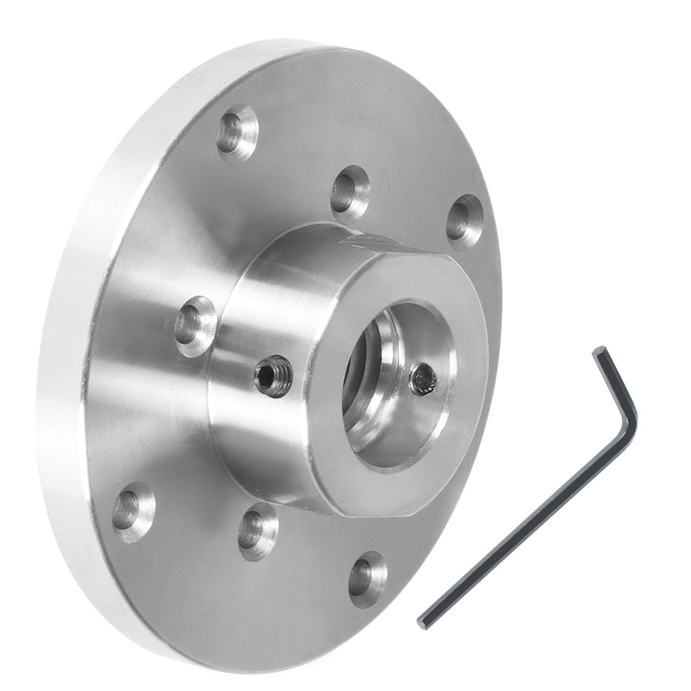 4-Inch Steel Wood Lathe Face Plate, 1 Inch x 8 tpi Threaded With Set Screws