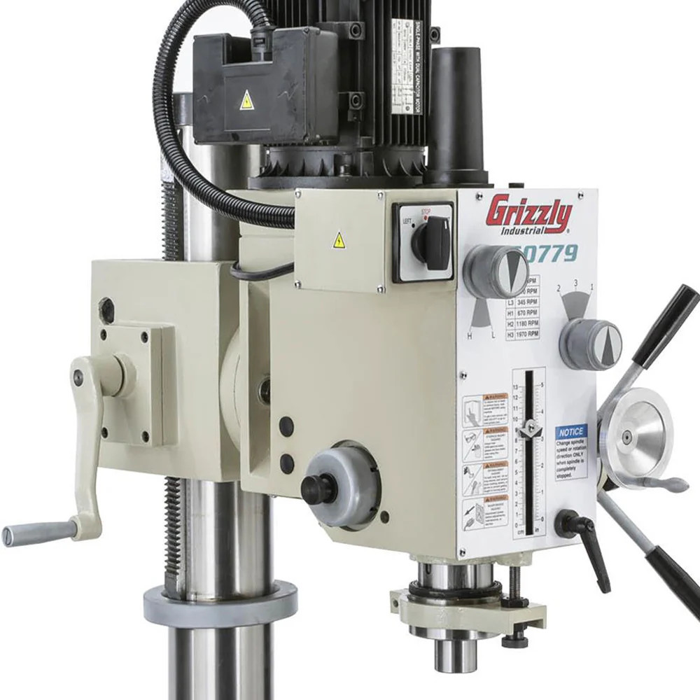 Grizzly G0779 220V 23-3/8 Inch Heavy-Duty Floor Model Gearhead Drill Press