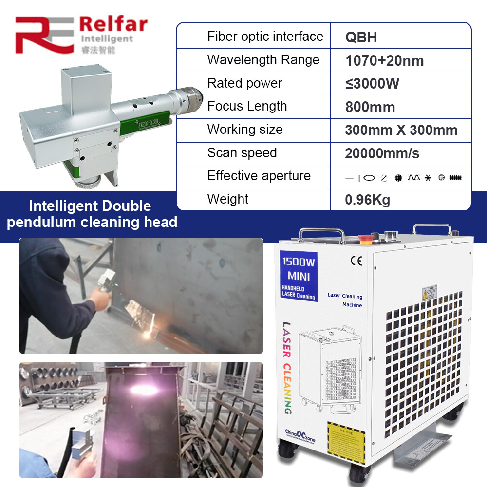 1500W Fiber Laser Cleaning Machine for Rust/Oil/Paint Removal Scan Width300mm US