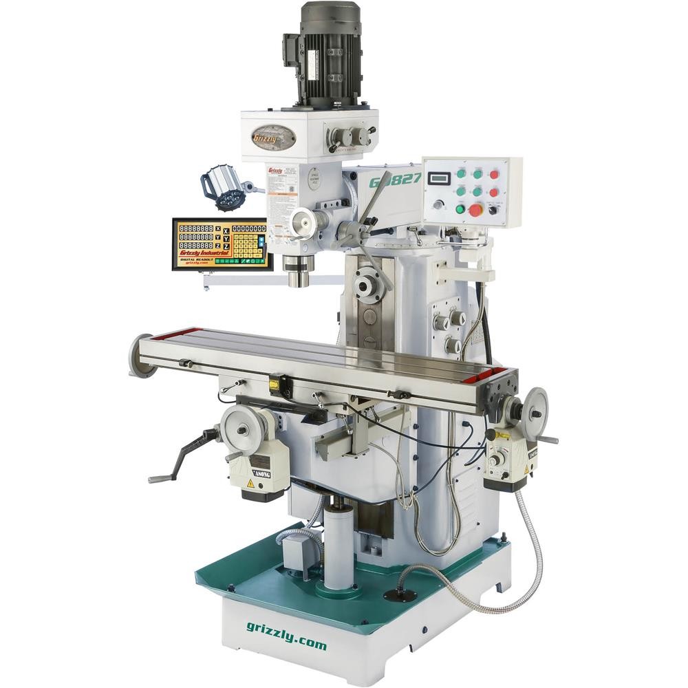 G0827 11″ x 50″ 2 HP Horizontal/Vertical Mill with DRO