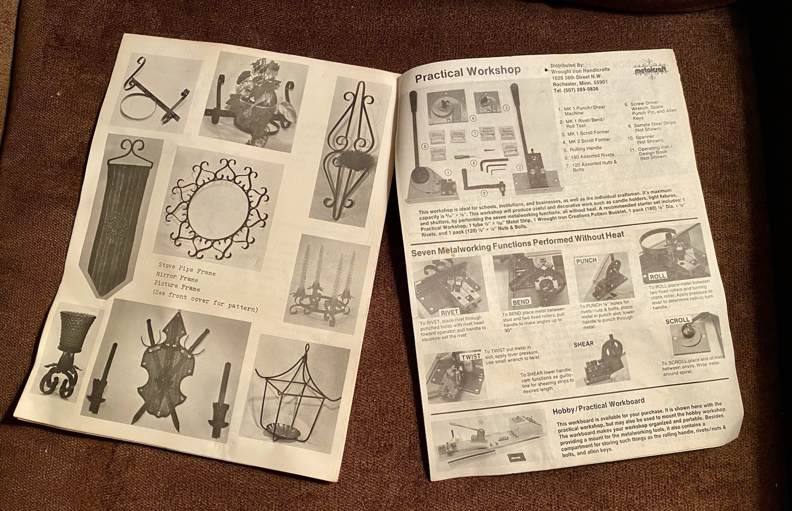 Vtg 70s MetalCraft Wrought Iron Handicrafts Practical Workshop Tool Set & MORE!!