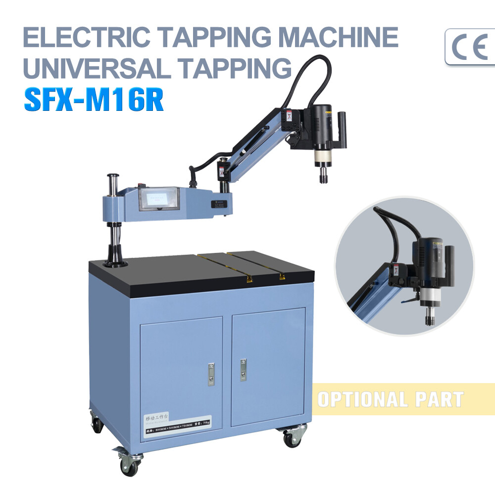 US Stock M3-M16 Chuck 360° Electric Tapping Machine Flexible Arm Touch Screen