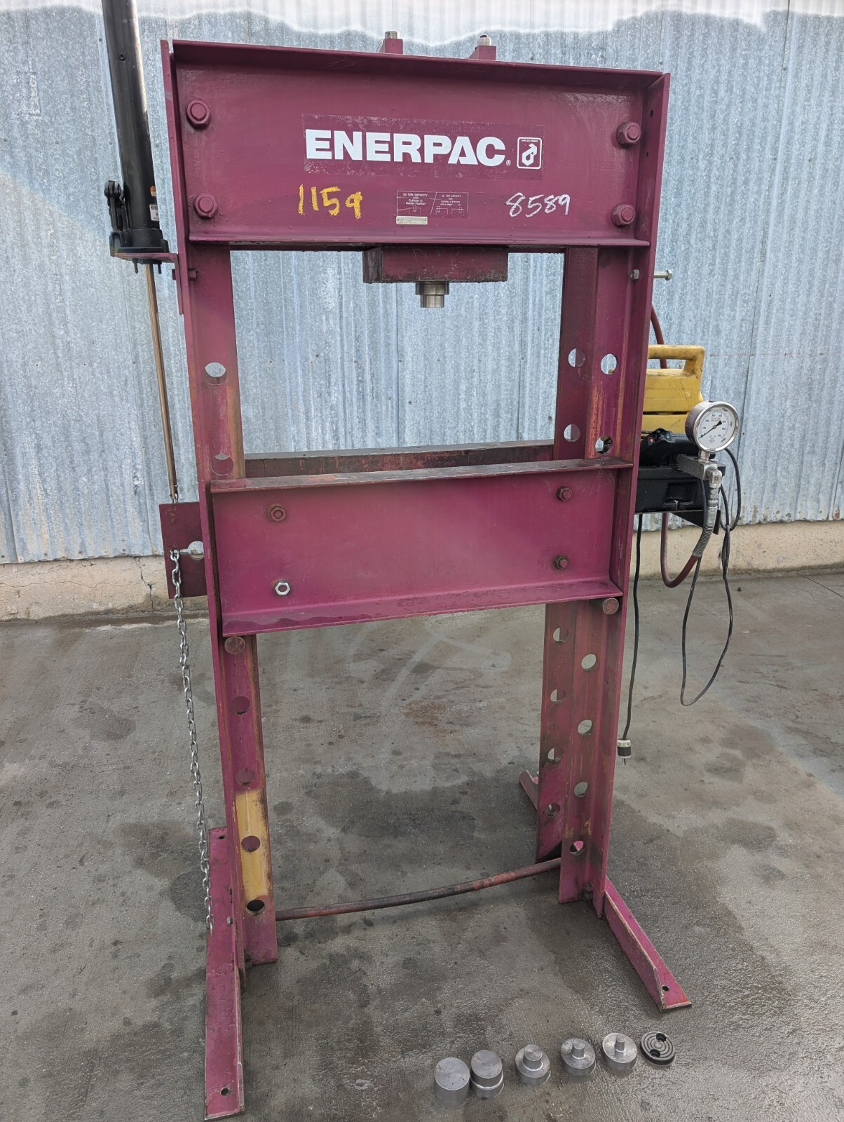 Enerpac 50 Ton, H-Frame Electric Over Hydraulic Press With Interchangable Bits