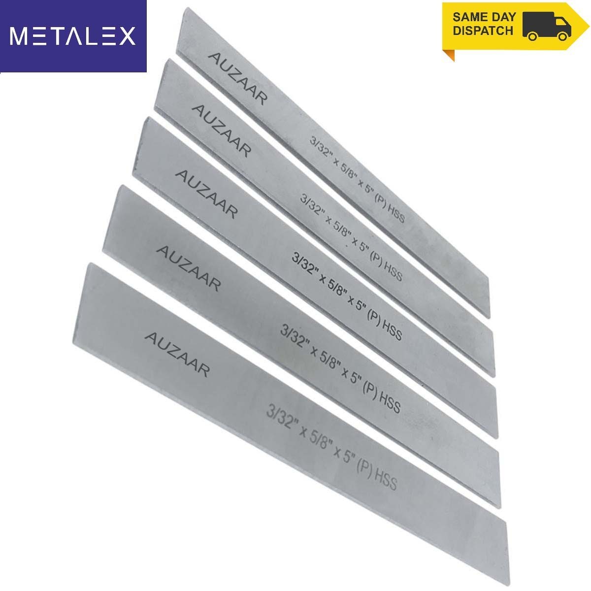 5x HSS Blade 3/32″ x 5/8″ x 5″ Inch Lathe Cut Off Parting Tool Holder M2 Grade