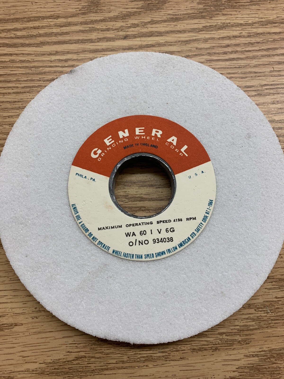 General 6 x 1/2″x 1-1/4″ 60 Grit Surface Grinding Wheel, WA 60 I v 6G, Qty 1