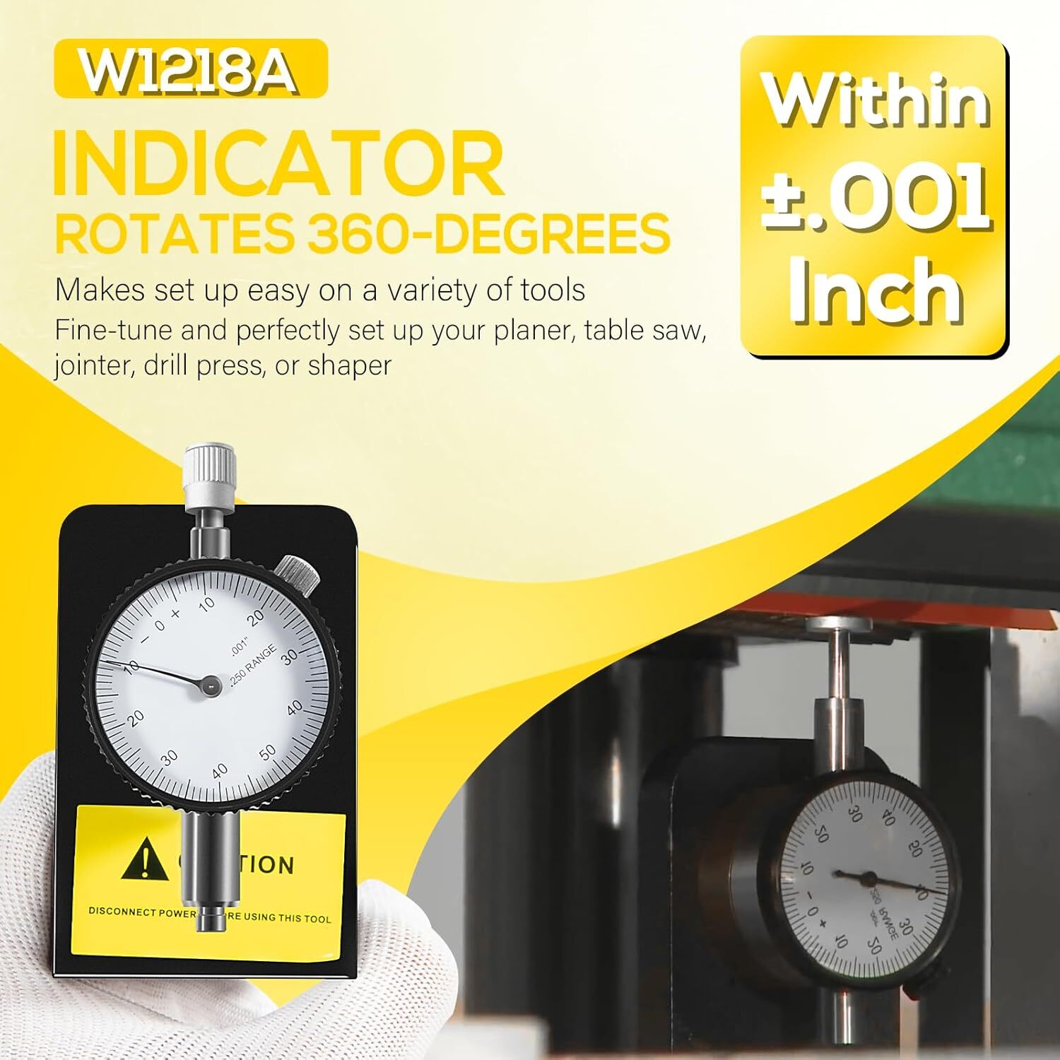 for Planers Dial Indicator 360 Degree Durable Powerful Magnetic Rotacator W1218A