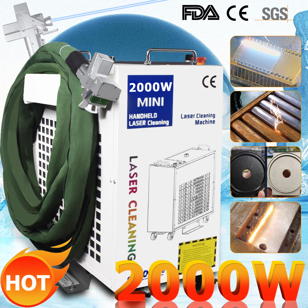 2000W Laser Cleaning Machine Rust Removal Laser Remove Oil Paint Double Pendulum