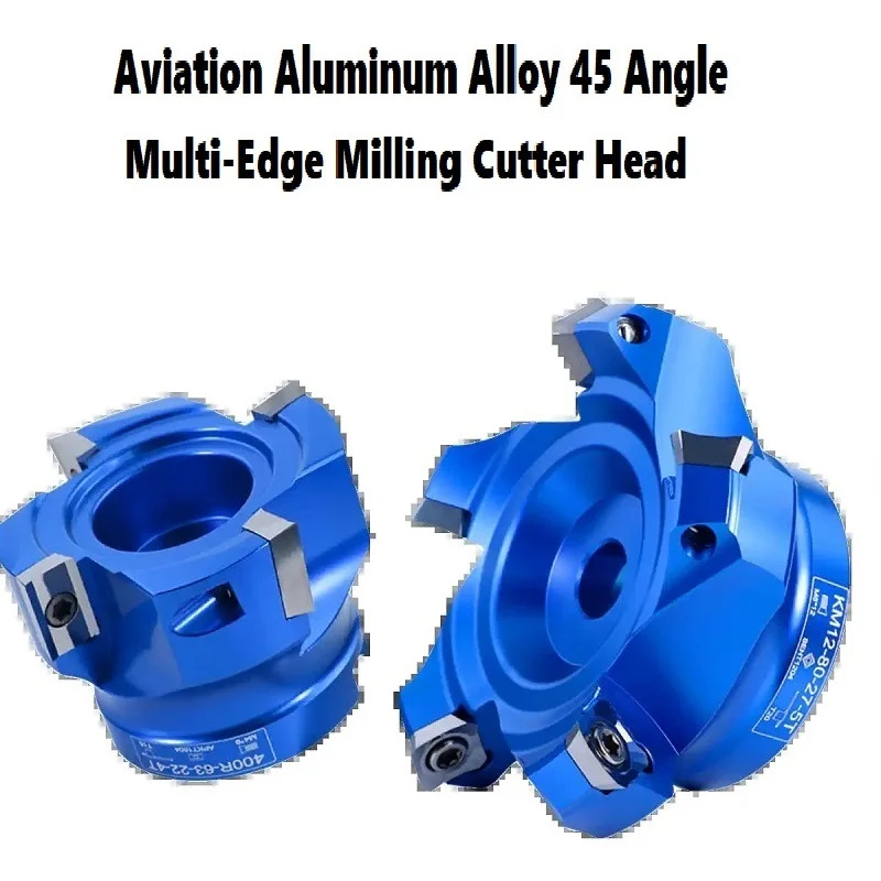 400R KM12 High-Gloss Fast Feed Flying Cutter Head 45° Angle Multi-Edge Milling