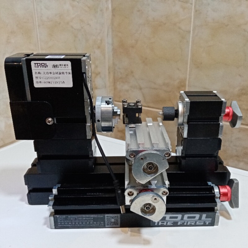 60W Metal Mini Rotating Lathe Machine 12000rpm Woodworking Mini Lathe DIY Tools