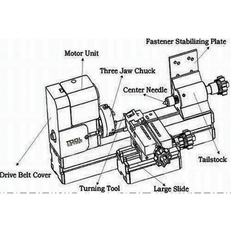 High Power 60W Miniature Metal Rotary Lathe Model Making Lathe Equipment
