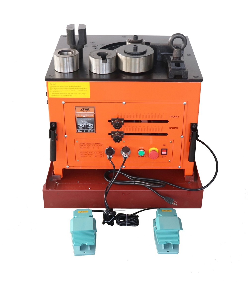 RB32 32mm #10 Electric Rebar Bender Bending Machine 1-1/4″ Steel Rod 3700 Watt