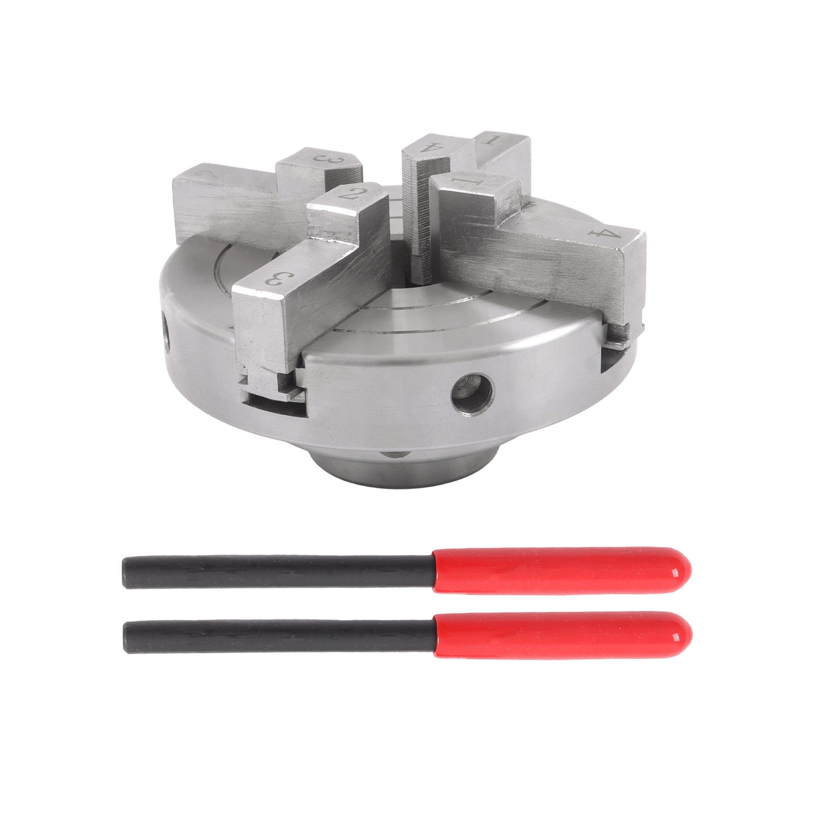 4″ Hardened Steel 4 Jaw Lathe Chuck Set 1×8 TPI Self Centering Chuck
