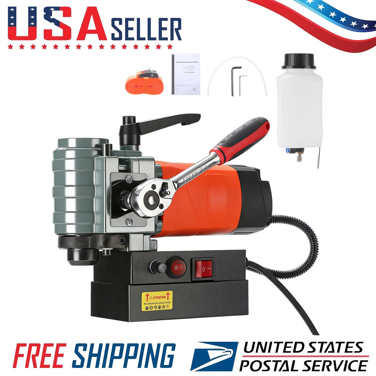 GEARZAAR 1300W Low Profile Mag Drill Portable Magnetic Press Light Weight Steel
