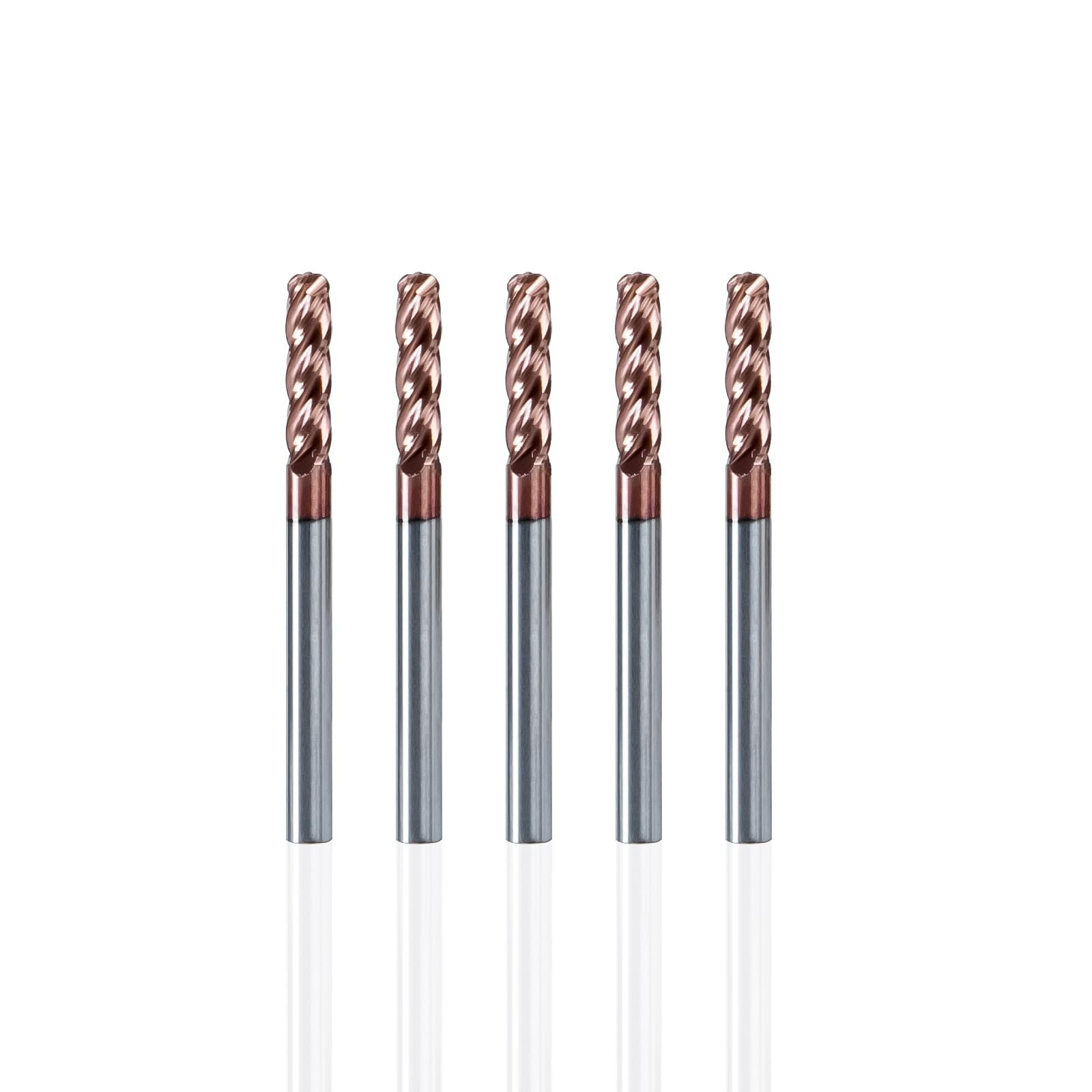 NZ 4 Flute 1/8″ Ball Nose End Mill with TiSiN Coating, Milling Cutter HRC55 f…