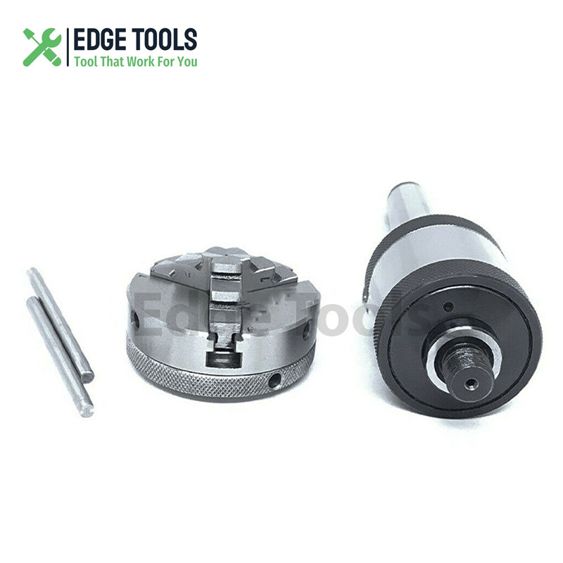 3MT Revolving Center MT3 Shank 65mm 3 Jaw Self Centering 2-1/2″ Mini Lathe Chuck