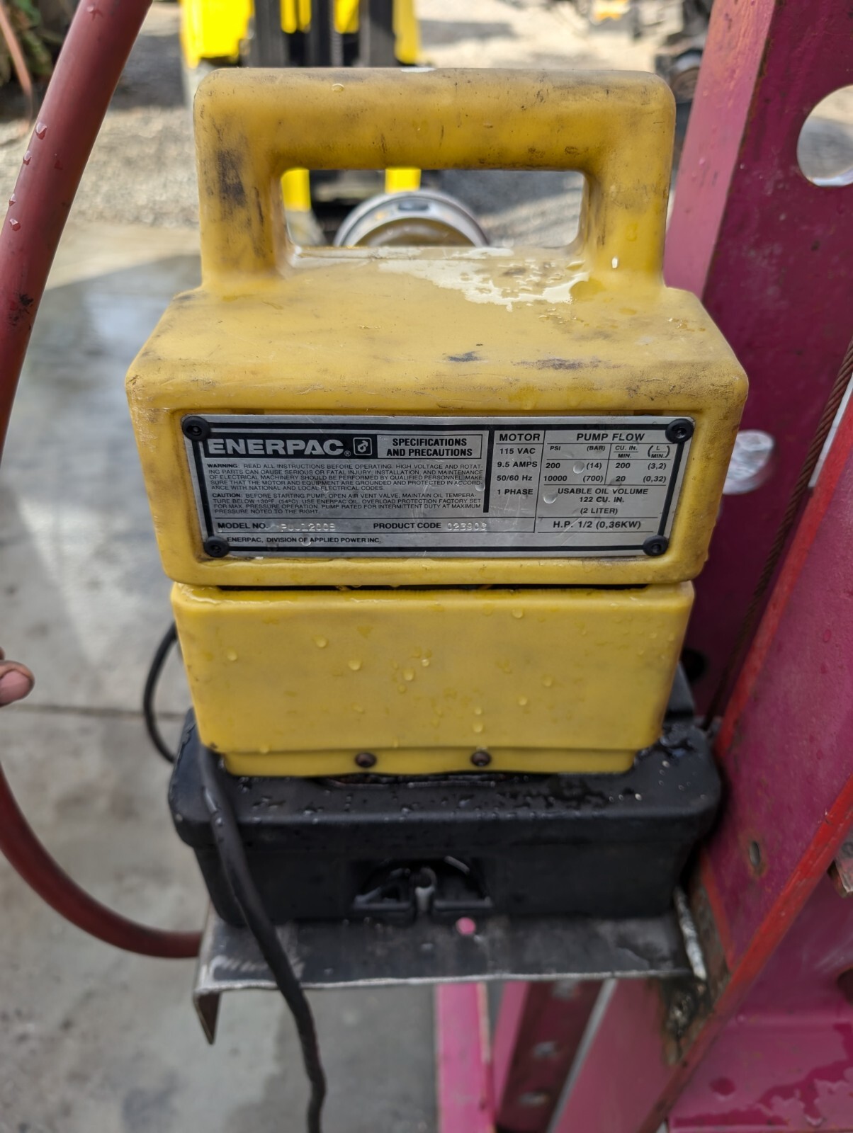 Enerpac 50 Ton, H-Frame Electric Over Hydraulic Press With Interchangable Bits