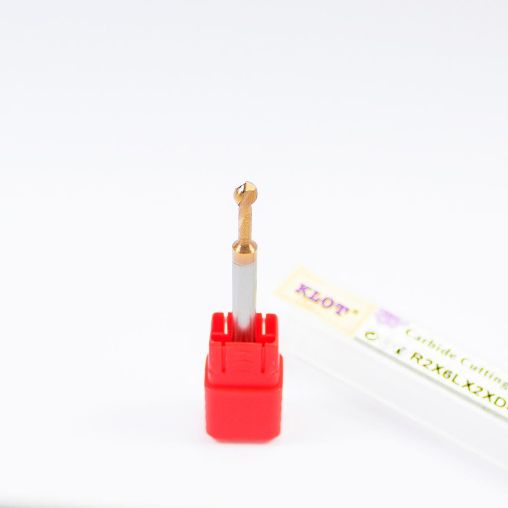 TiCN Coated Solid Carbide Ball Nose End Mill Lollipop Cutter R1mm-R6mm CNC