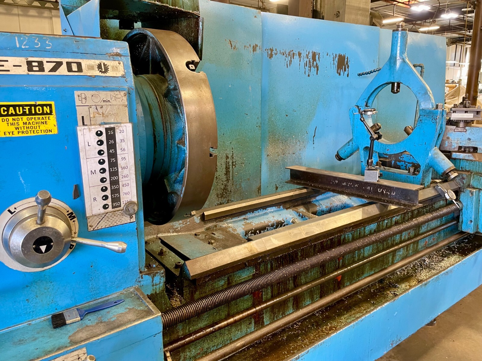 Geminis GE870 Gap Engine Lathe 38″ Swing by 160″ Btw Centers 6-1/4″ Thru Spindle