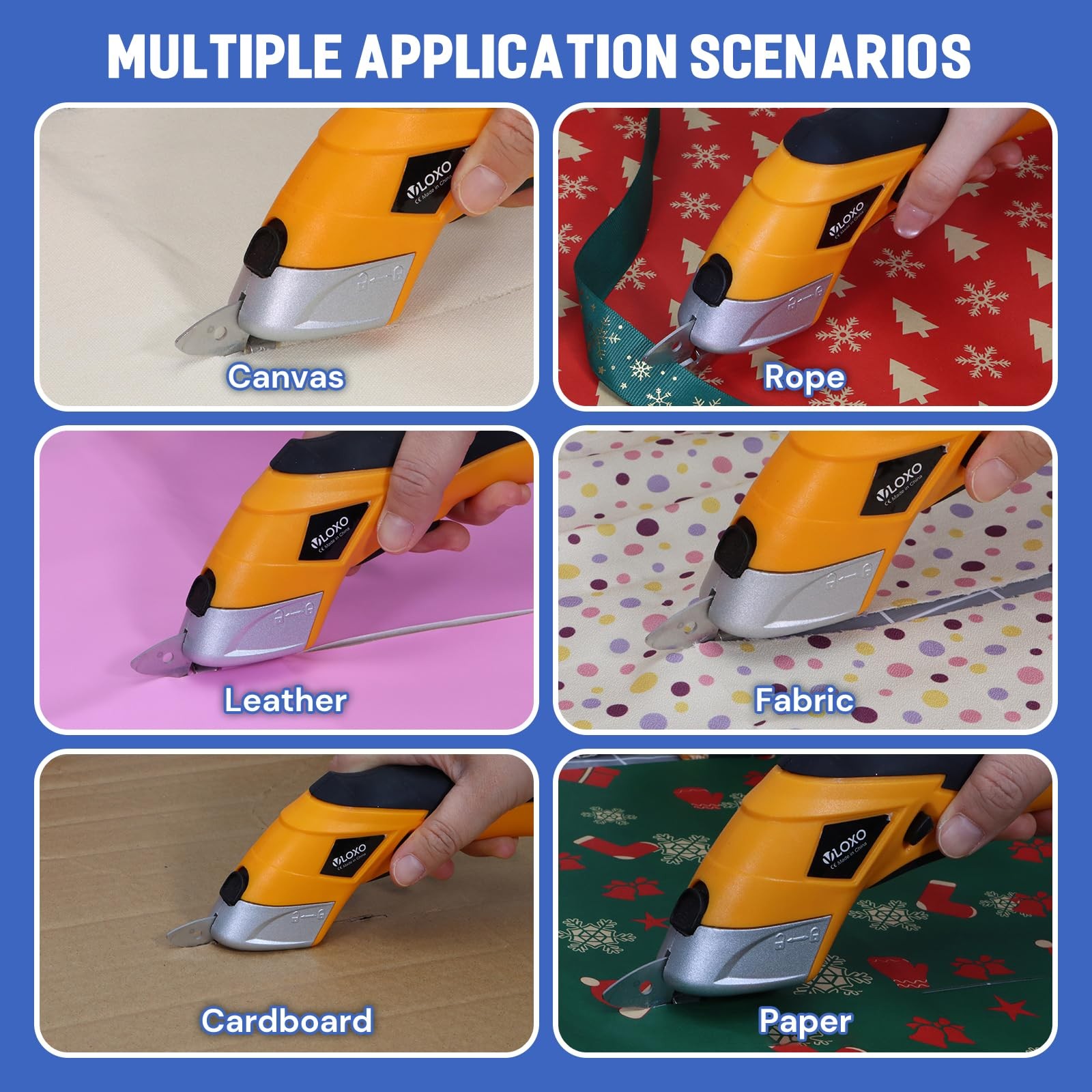 Electric Scissors, Cordless Cardboard Cutter Power Fabric Scissors Mini Box C…