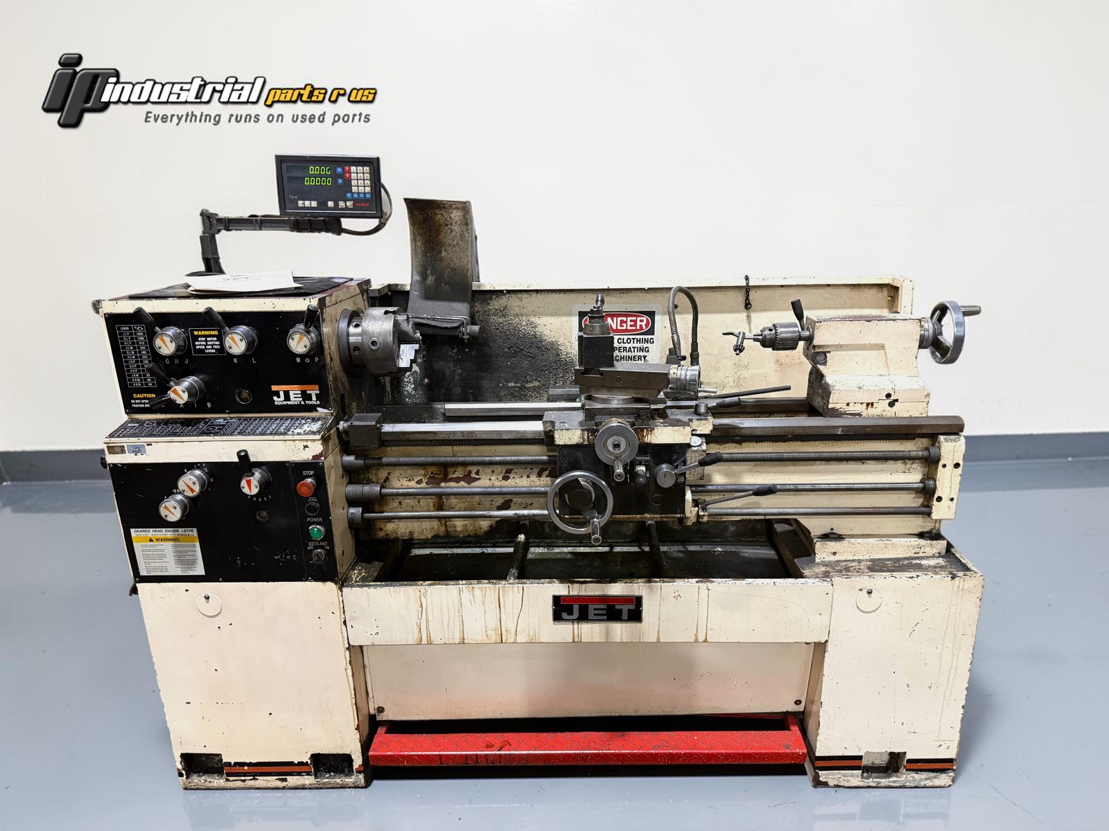 JET 14×40 Geared Head Engine Lathe 3HP GH-1440W-3 with Brake and Newall DRO