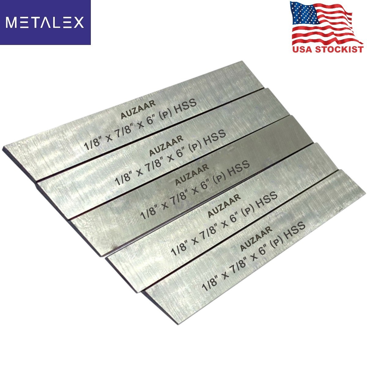 1/8″ x 7/8″ x 6″ Inch Lathe Cut Off Parting Tool Blade 5 Piece HSS Set M2 Grade