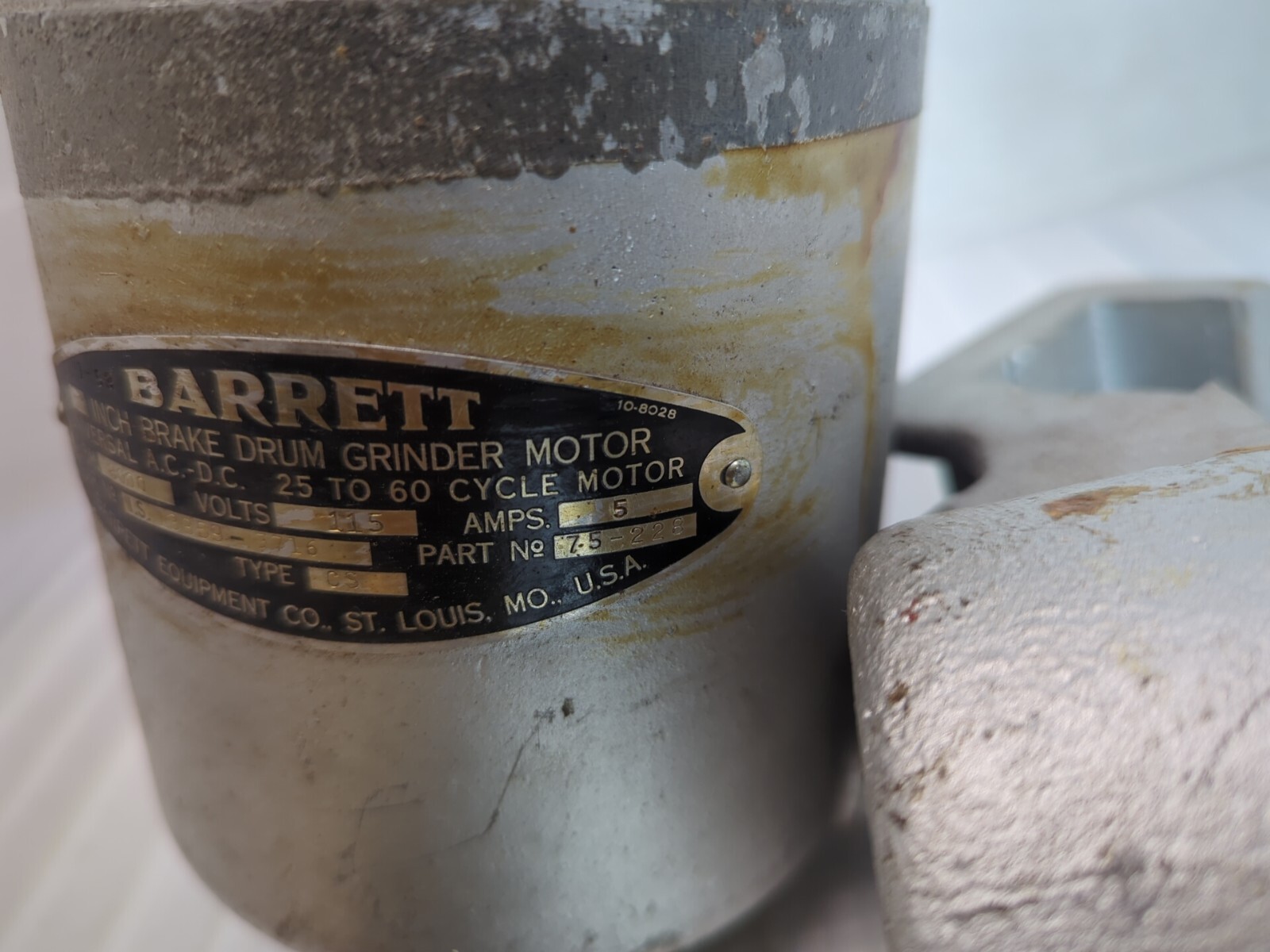 Barrett BRAKE DRUM GRINDER MOTOR B-45-1 CARBIDE WHEEL PART LOT AS IS