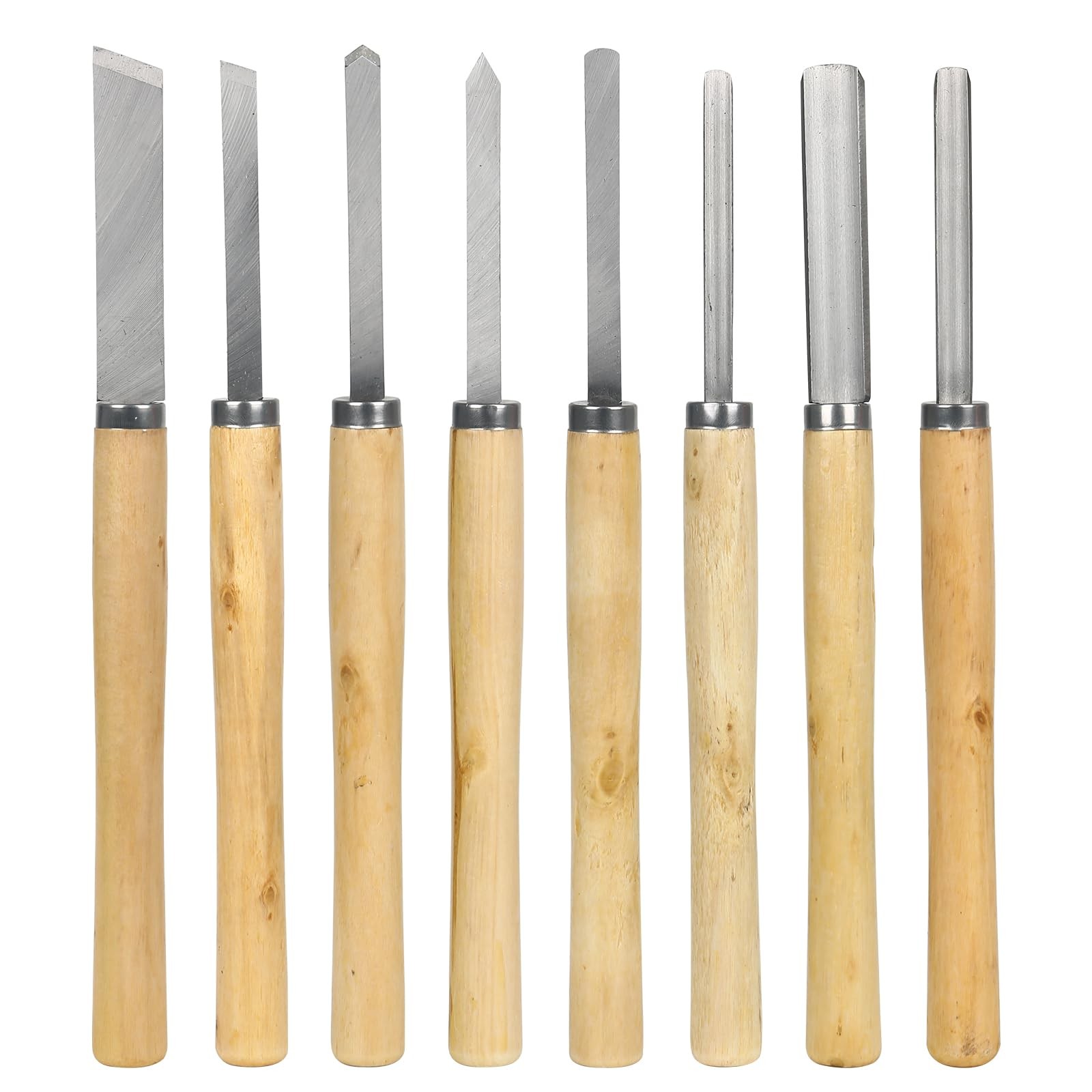 8Pcs Wood Lathe Tools, Professional Wood Turning Tools for Lathe Chisel Set w…
