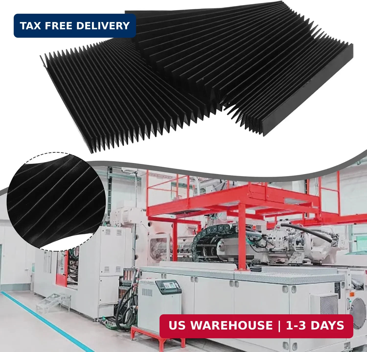 150mm Black Flexible Milling Machine Bellows Cover Dust Proof Tool