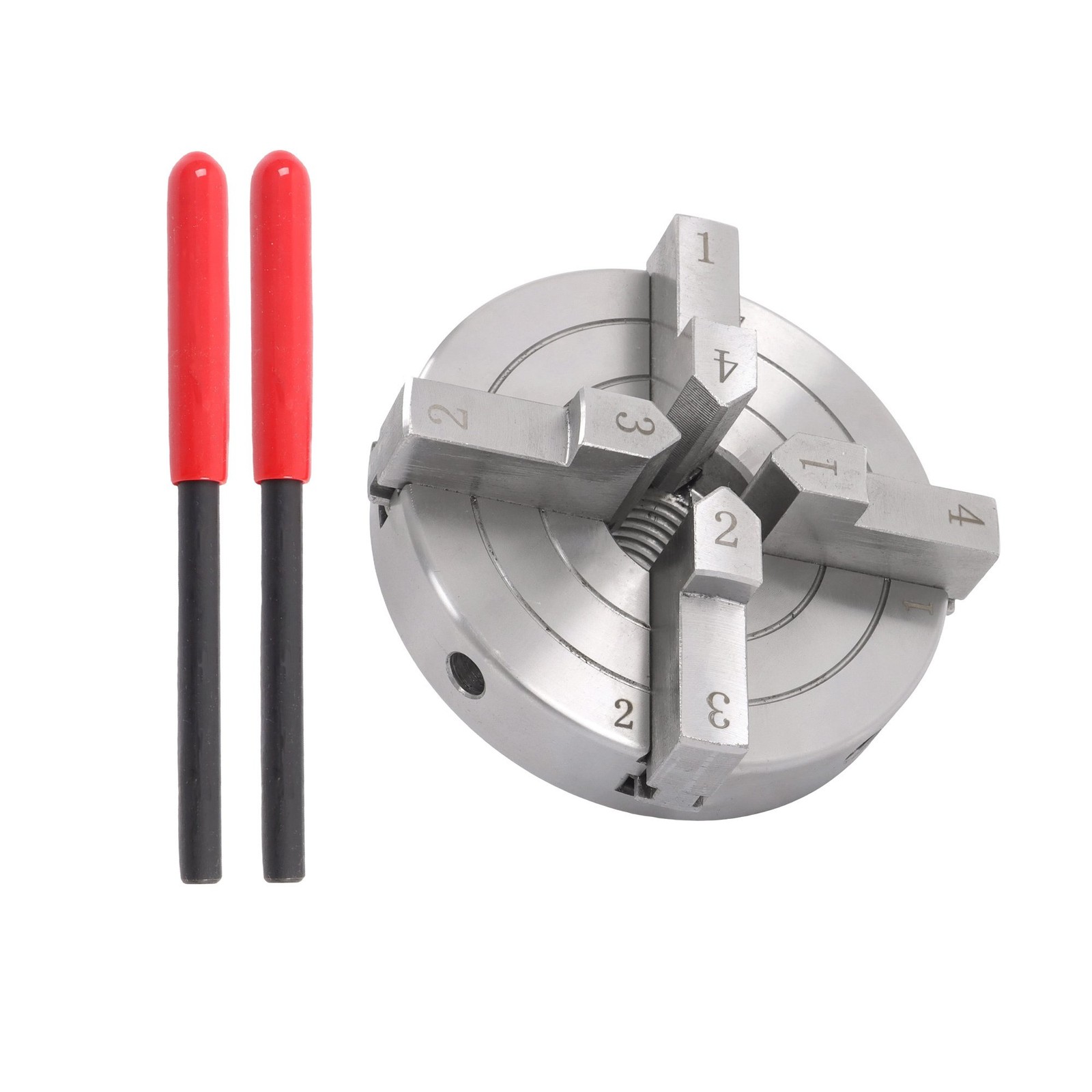 4 Inch Hardened Steel 4 Jaw Lathe Chuck Set 1×8 TPI Self Centering Chuck