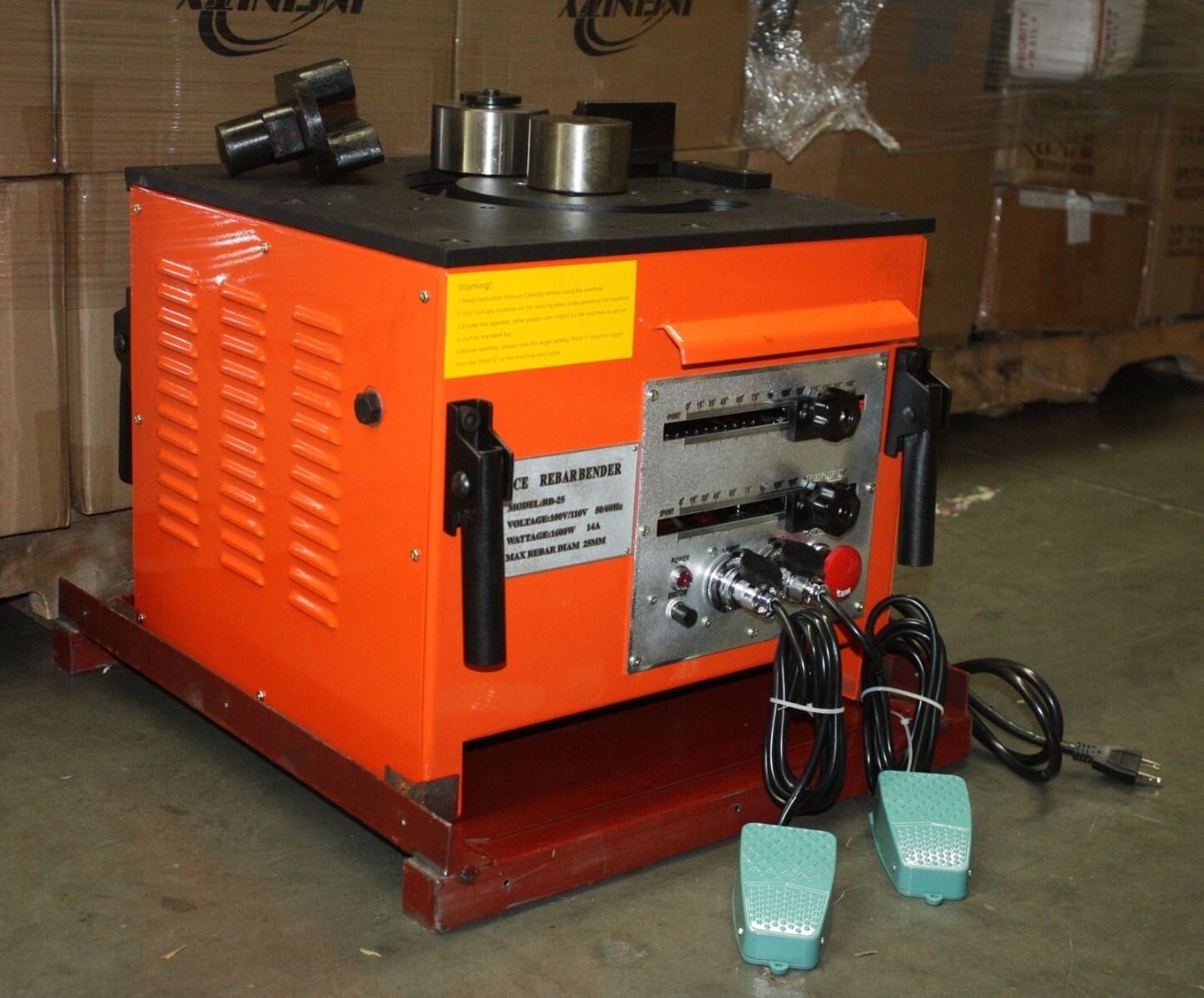 25mm Electric Rebar Bender w/Two Foot 2 point Controls RB-25 #8 1″ Rebar Steel