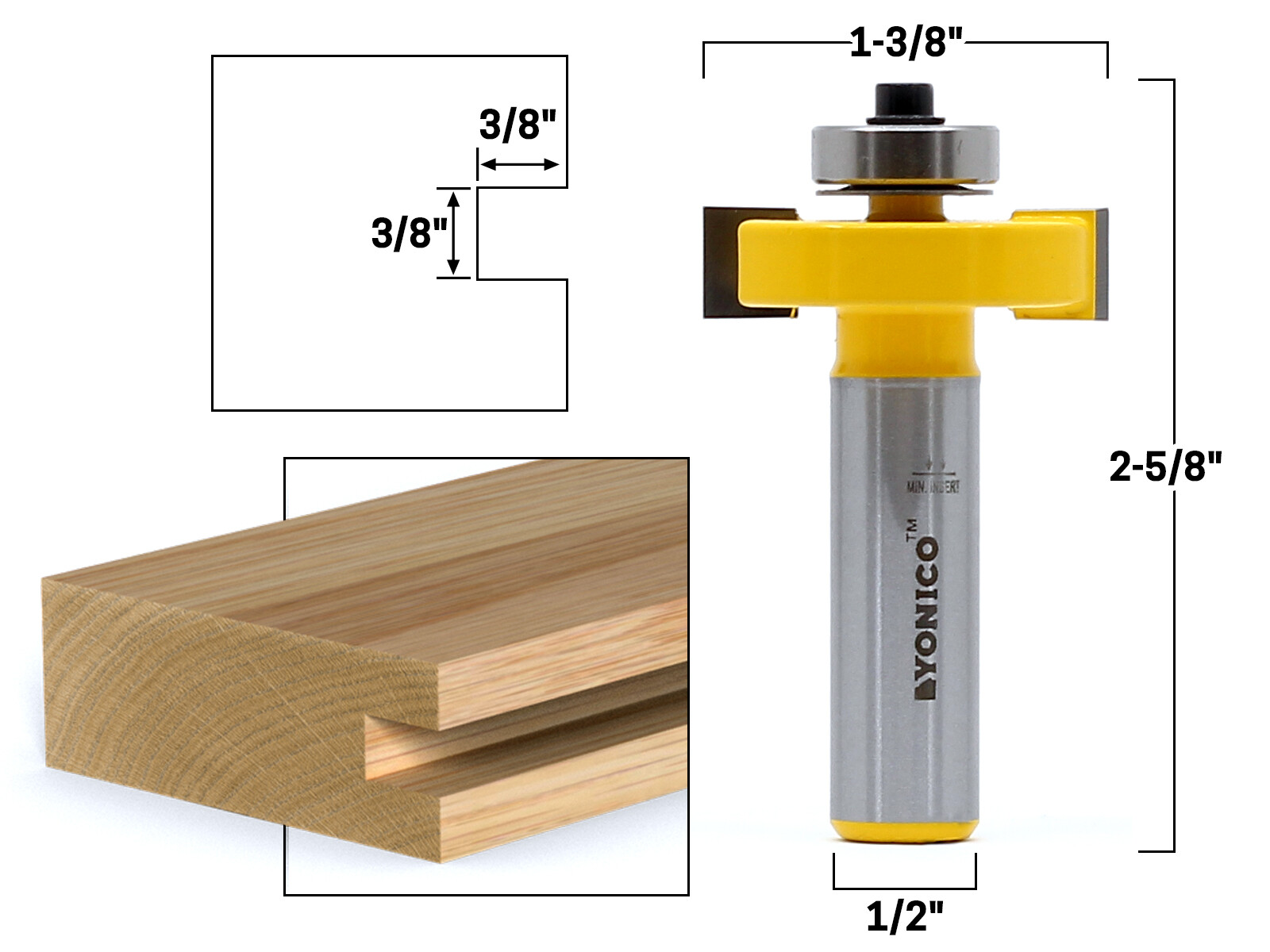 3/8″ Slot Cutter Router Bit – 1/2″ Shank – Yonico 14918