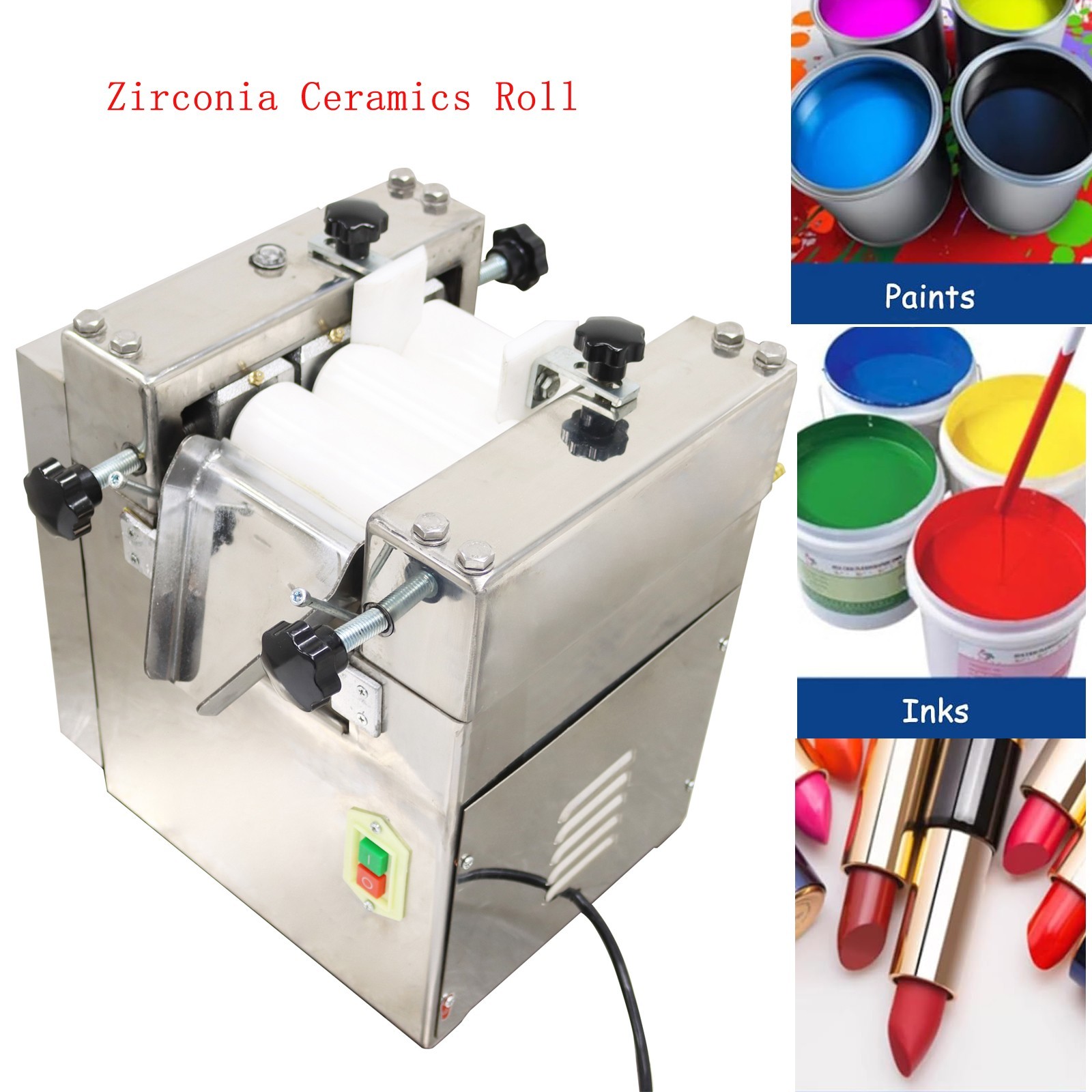 750W 110V Lab/Industrial Triple Roll Mill Grinder with 3 Zirconia Ceramic Rolls