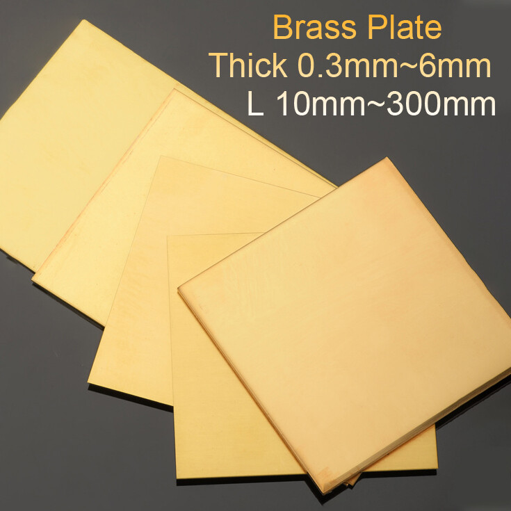 Brass Sheet Metal Plate Thick 0.3-6mm Multi Sizes Cut Model Making DIY Crafts