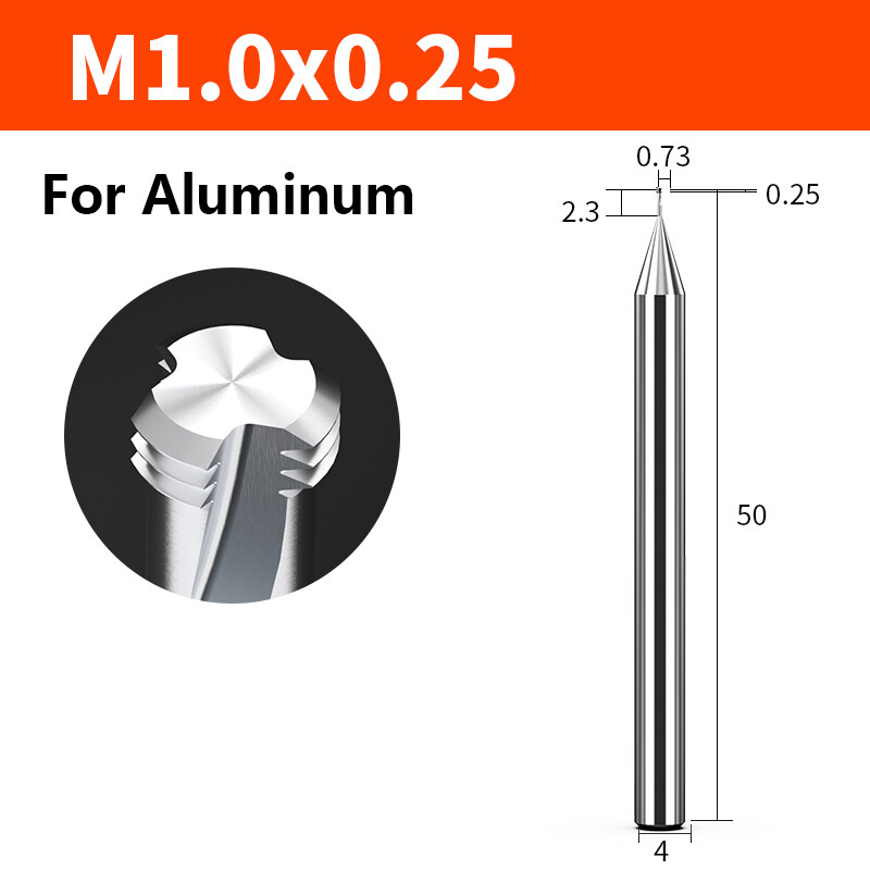 3 Flute End Mill 3-Teeth Thread Milling Cutter For Steel/Aluminum Engraving/ CNC
